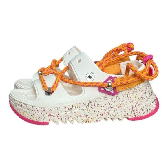 Crocs Hiker Xscape Festival Platform Sandals Women Size 6 White Pink Orange - Picture 1 of 10